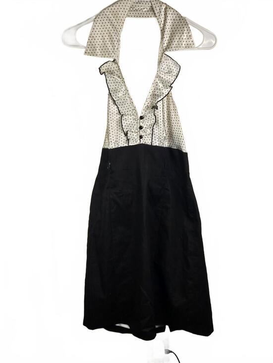 Heart Soul Dresses & Skirts - Black and White Polka Dot Halter Dress with Ruffle Detail